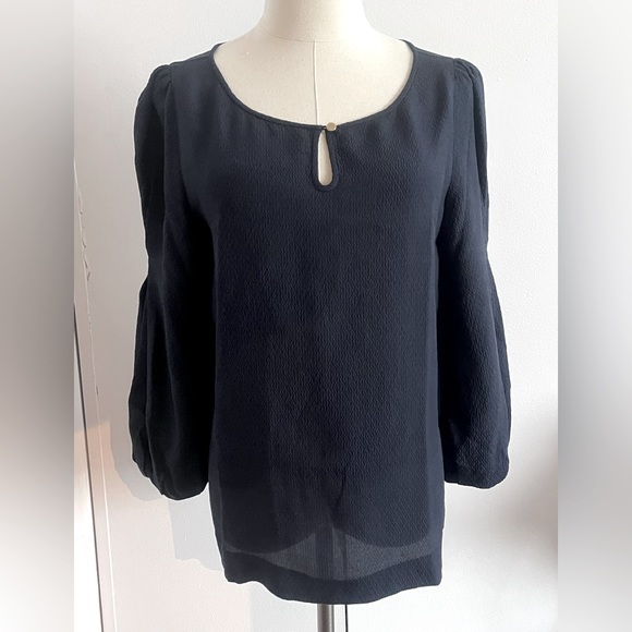 JCrew Collection blouson sleeve Birdseye weave Blouse 8 - Picture 4 of 6